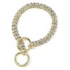 Elegant Gold Chain Dog Collar with Adjustable Length for Small to Large Breed Dogs