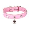 Elegant Leather Dog Collar with Star Studs and Adjustable Length for Small to Large Dogs