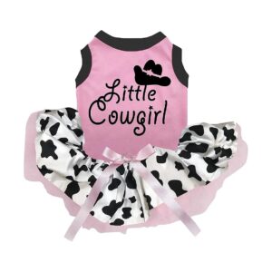 Elegant Little Cowgirl Puppy Dog Dress Medium Size 3 Inch Chest Cotton Polyester