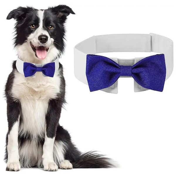 Elegant Pet Bow Tie Collar with Breathable Cotton and Secure Closures for Dogs and Cats