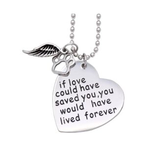 Elegant Pet Loss Memorial Jewelry with Hand Stamped Quote and Angel Wings