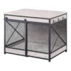 Elegant Sliding Door Dog Crate with Comfortable Cushion and Storage Hooks for Medium Dogs