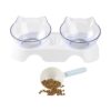 Elevated Cat Food Water Bowls with 15deg Tilted Stand Pet Feeder for Cats and Small Dogs