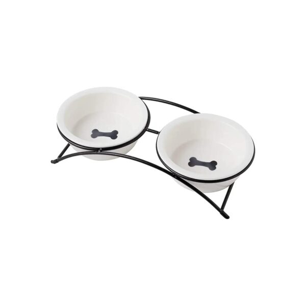 Elevated Ceramic Pet Bowls Set for Cats and Small Dogs