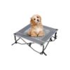 Elevated Cooling Dog Bed for Small Dogs - Portable Grey Greyhound-Appropriate Pet Cot