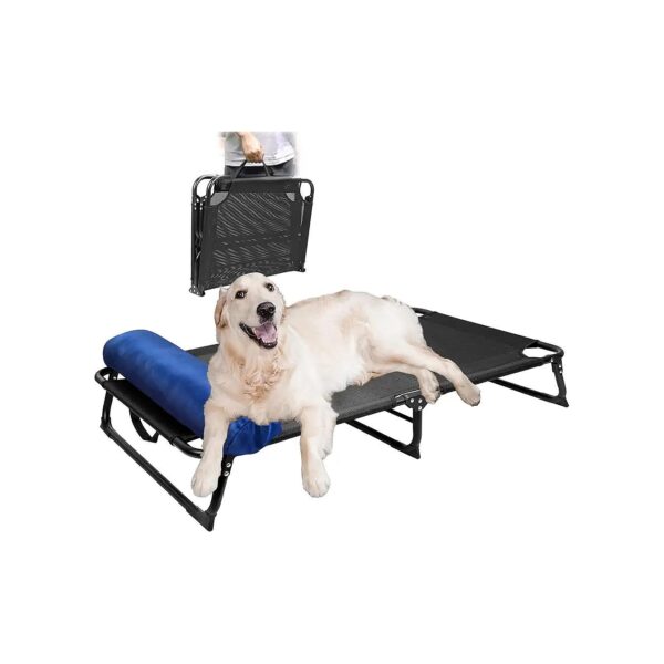 Elevated Dog Bed with Bolster for Comfort and Support for Medium to Large Dogs