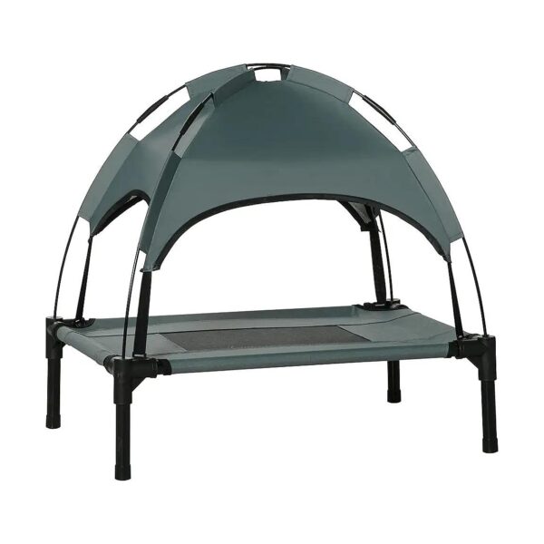 Elevated Dog Bed with Removable Canopy and UV Protection Shade for Small Pets