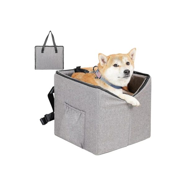 Elevated Dog Booster Car Seat for Small Medium Dogs Under 25lbs Grey