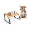 Elevated Dog Bowl Stand with 2 Stainless Steel Bowls for Medium and Large Breed Dogs