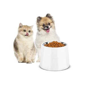 Elevated Dog and Cat Food Bowls with Adjustable Height and Non-Slip Base for Small Pets