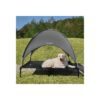 Elevated Outdoor Dog Bed with Canopy for Large Breeds Cooling Pet Cot