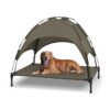 Elevated Pet Bed with Canopy - Off-Ground Cooling Cot for Dogs and Cats