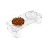 Elevated Pet Bowls with Acrylic Stand and Stainless Steel Glass Bowls for Small Pets