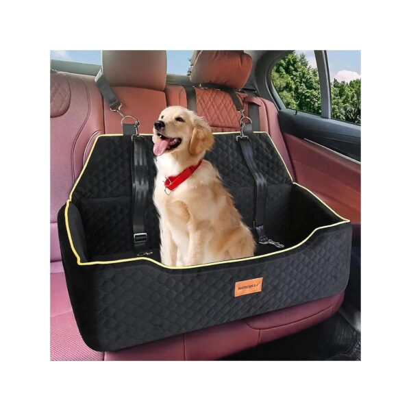 Elevated Pet Car Seat for Large Dogs Under 60 LBS with Comfortable Memory Foam