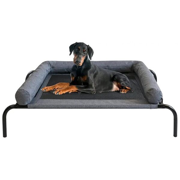 Elevated Pet Cushion Bed for Small Dogs Breathable Mesh and Removable Bolsters 36 Inch