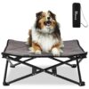 Elevated Portable Dog Bed for Travel and Camping with Stable Steel Frame