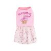 Embroidered Birthday Cake and Lettering Polka Dot Tulle Birthday Dress for Small Pets