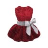 Embroidered Velvety Pet Dress XS for Cat and Dog Birthday Party