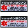 Emergency Dog Vests Patches with Hook Loop Fastener for Pet Handler Identification