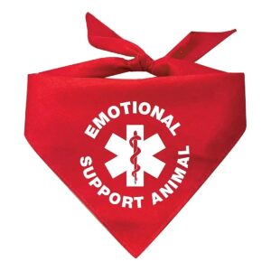 Emotional Support Animal Dog Bandana Triangle Red for Large Dogs Great Danes St Bernards