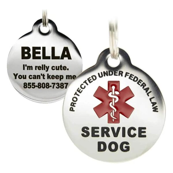 Emotional Support Animal Identification Tag with Red Enamel Finish