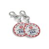 Emotional Support Dog Identification Tags - 2-Pack Polished Metal with Red Enamel Trim