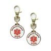 Emotional Support Dog Keychain Set with Red Medical Alert Symbol for ESA Dogs Aid