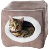 Enclosed Cube Pet Bed for Cats, Kittens, and Small Dogs, Medium