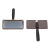 Ergonomic Design Black Silver Oblong Slicker Brush Handle