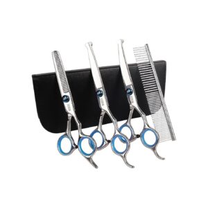 Ergonomic Dog Scissors with Safety Round Tips for Pet Grooming and Trimming