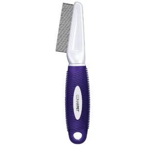 Ergonomic Pet Brush for Flea and Tick Removal with Durable Stainless Steel Comb