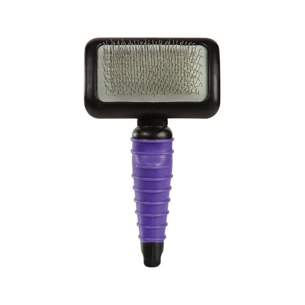 Ergonomic Purple Slicker Brush for Efficient Grooming of Dogs and Cats