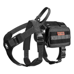 Ergonomic Strapped Harness with Canine EDC Pouches for Medium Dogs