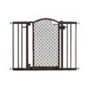 Espresso Metal Pet and Baby Gate for Doorway and Stairway Installation