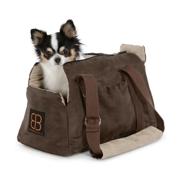 Espresso Stone Pet Carrier Bag with Padded Handle for Small Pets up to 16 Lbs