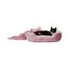 EveryYay Snooze Fest Dog Bed Bundle with Fur Plush Throw and Squeak Toy Pink