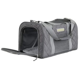 Excellent Airline Approved Grey Pet Carrier with Collapsible Design for Easy Storage