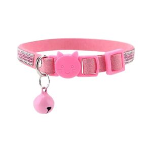 Exclusive Pink Cat Collar with Bling Diamante Decor and Handmade Craftsmanship