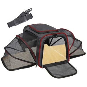 Expandable Pet Carrier with TSA Approved Durable Design for Traveling Kittens and Puppies