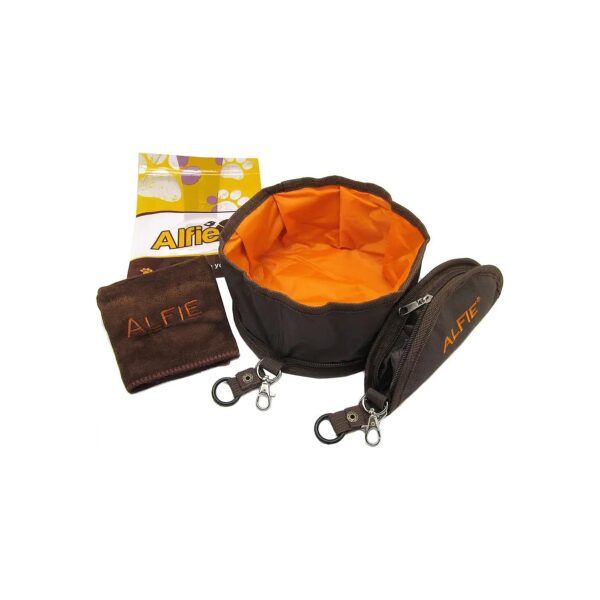 Expandable and Collapsible Dog Bowl Set with Microfiber Washcloth