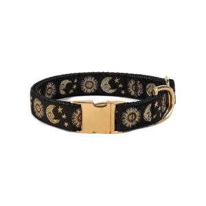 Exquisite Crescent Celestial Cat Collar for Small Breeds Black Buckle Closure