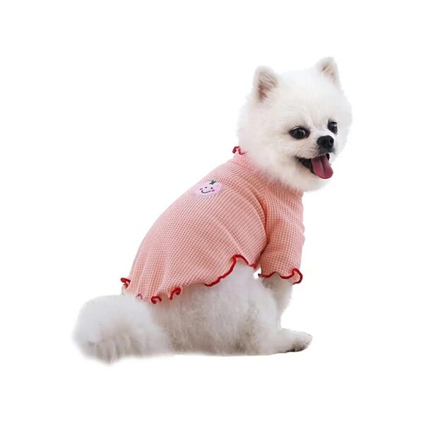 Exquisite Peaches Pattern Embroidered Pullover Dog Shirt XS for Small Breed Dogs and Cats