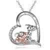 Exquisite Sterling Silver Animal Pendant Necklace with Zirconia for Mother's Day Gifts