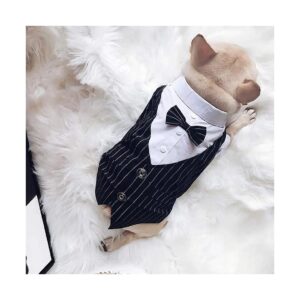 Exquisite Tuxedo Dog Shirt for Gentleman Dogs with Bow Tie Costume Outfits