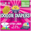 Extra Large Dog Diapers with Adjustable Velcro Fasteners for Secure Fit