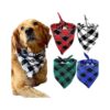 Extra-Large Dog Neck Scarves with Classic Checkered Pattern for Big Dogs