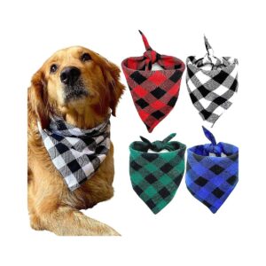 Extra-Large Dog Neck Scarves with Classic Checkered Pattern for Big Dogs