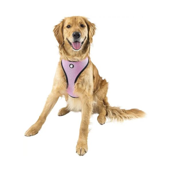 Extra Large Mesh Padded Dog Harness with Adjustable Buckle, Pink