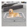 Extra Large Orthopedic Dog Bed with Bolster and Removable Cover for Large Dogs