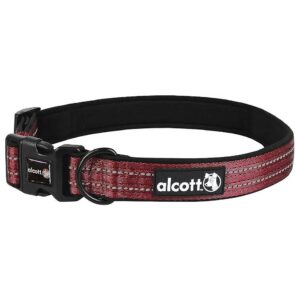 Extra Large Red Dog Collar with Easy Adjustment from 22 to 30 Inches Long